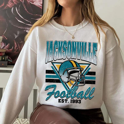 Jacksonville Football 90s Style Sweatshirt, Vintage Jacksonville Football Shirt, Jacksonville Fan Shirt, Sunday Football Tee, Game Day Shirt