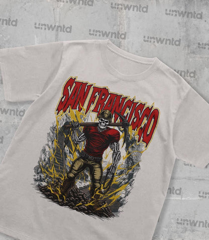 San Francisco Football Shirt - Graphic Tees - Skeleton Shirt - Merch Tee - Gift Shirt - Bootleg Shirt - Vintage - Skeleton Shirt