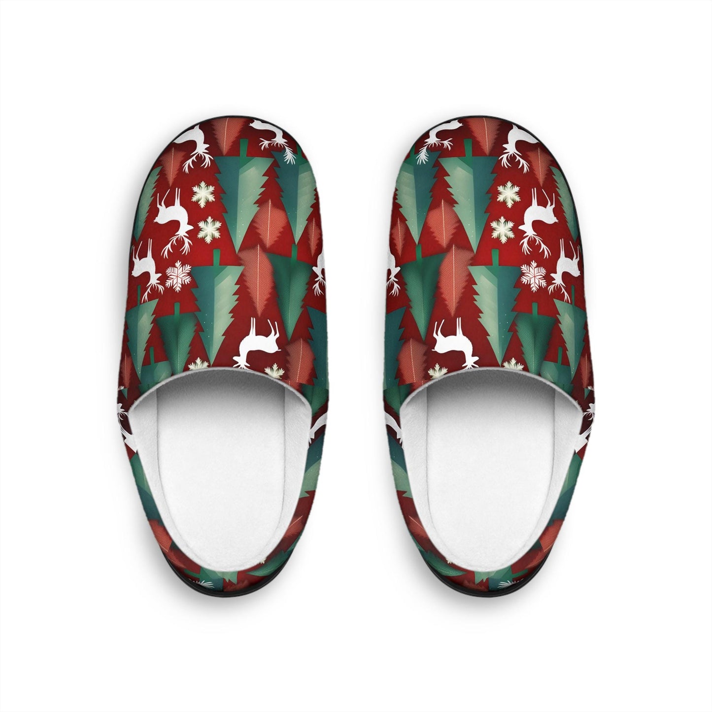 Men'sslipper Nordicchristmas Men's IndoorSlippers Christmascolor Red ChristmasTree Green Reindeerdesign Christmassnowflakes Rusticchristmas