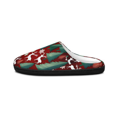 Men'sslipper Nordicchristmas Men's IndoorSlippers Christmascolor Red ChristmasTree Green Reindeerdesign Christmassnowflakes Rusticchristmas