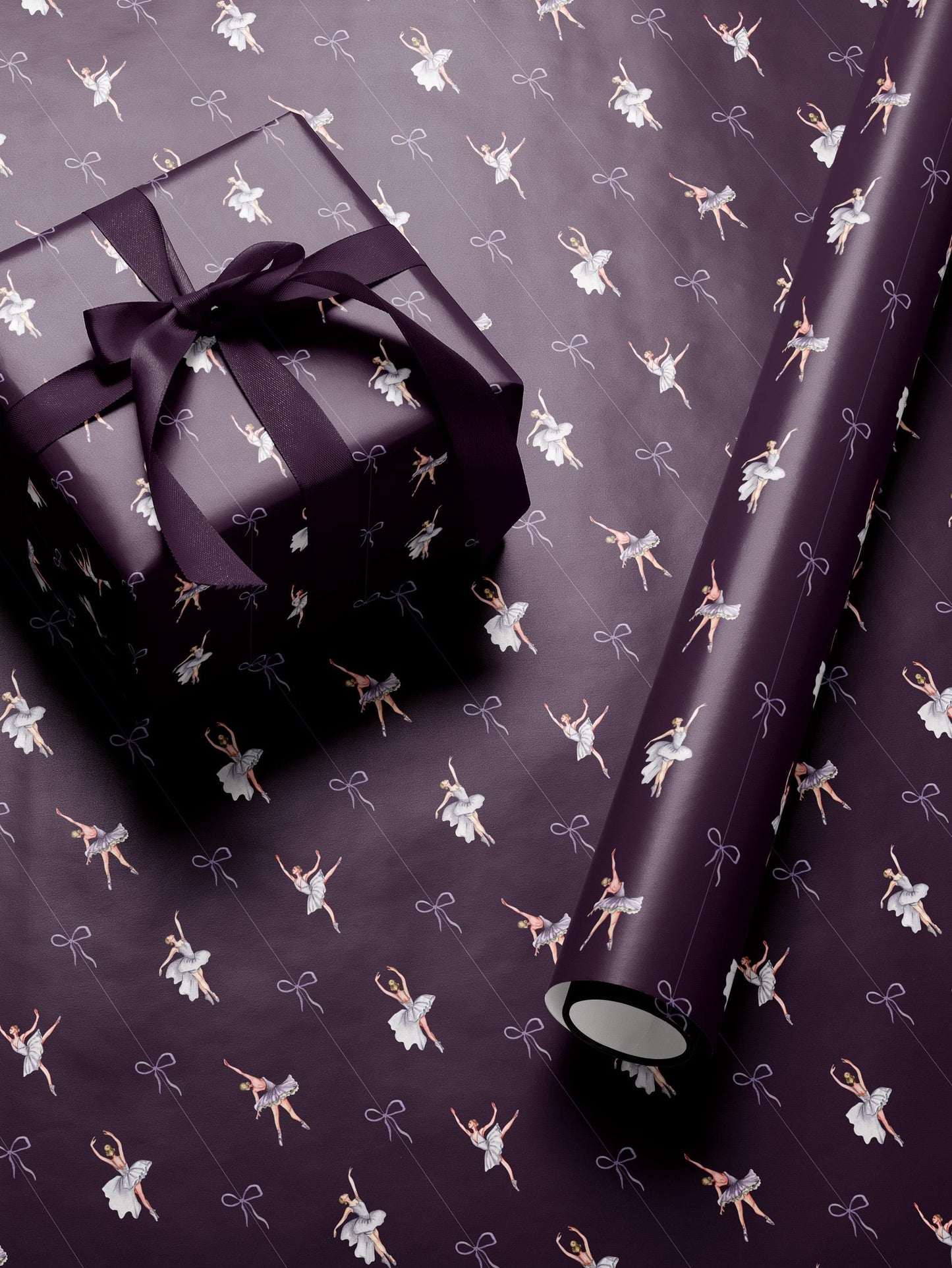 Ballerina Birthday Party Wrapping Paper Girl Gift Wrap Purple Wrapping Paper Ballet Gift Wrap for Holiday Wrapping Paper Children Gift Idea