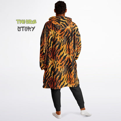 Unisex Animal Print Snug Hoodie,Tiger Print Hooded Blanket,Blanket with Sleeves,Lounge Wear,Unique Gifts,Novelty Gifts, Christmas Gift