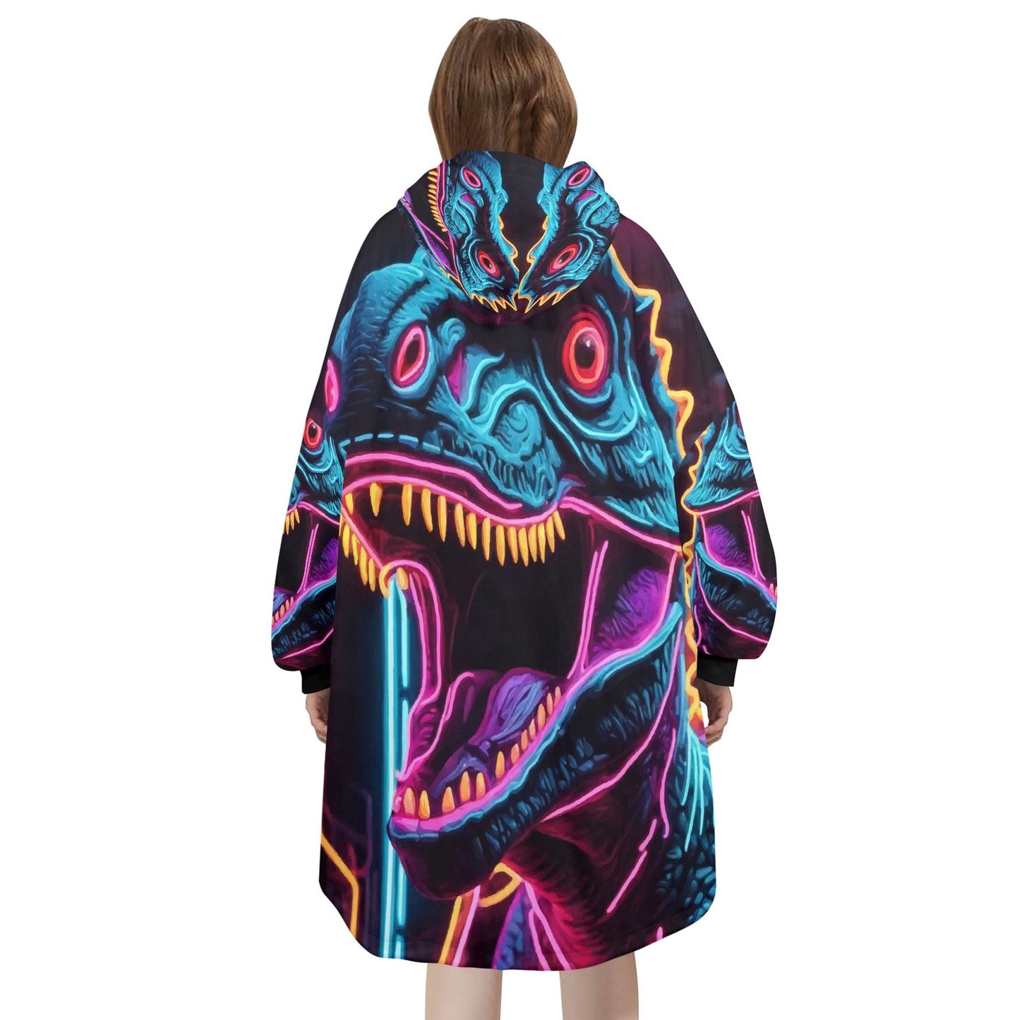 Dinosaur Cartoon Blanket Hoodie Personalized Fleece Loungewear
