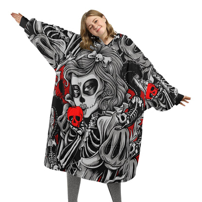Blanket Hoodie personalized blankets hoodie that is a blanket Comics La Catrina Día De Los Muertos