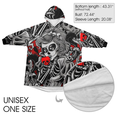 Blanket Hoodie personalized blankets hoodie that is a blanket Comics La Catrina Día De Los Muertos