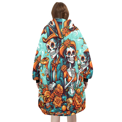 Blanket Hoodie personalized blankets hoodie that is a blanket Comics Calavera Día De Los Muertos Art Chicano Mexico