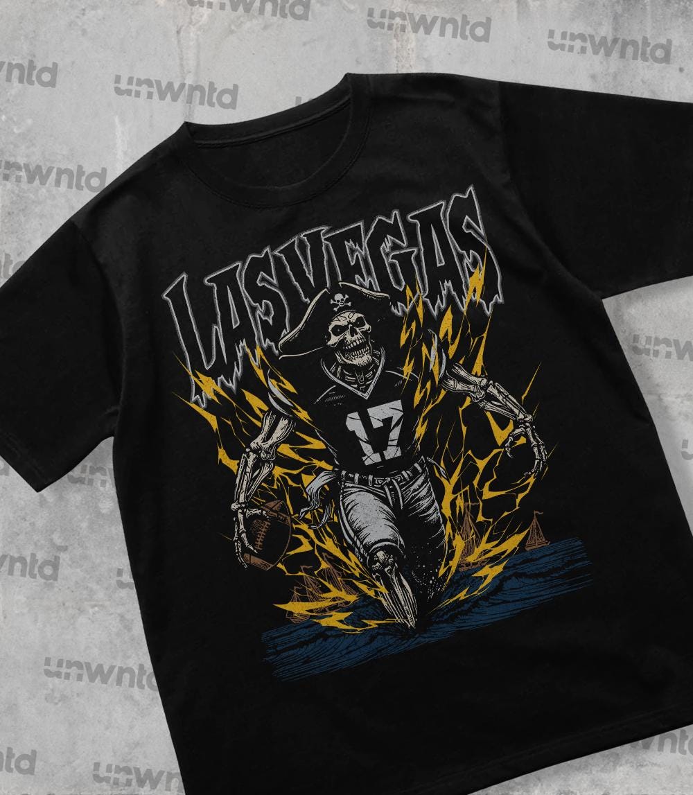 Las Vegas Football Shirt - Graphic Tees - Skeleton Shirt - Merch Tee - Gift Shirt - Bootleg Shirt - Skeleton Football Shirt - Raiders