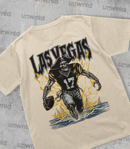Las Vegas Football Shirt - Graphic Tees - Skeleton Shirt - Merch Tee - Gift Shirt - Bootleg Shirt - Skeleton Football Shirt - Raiders