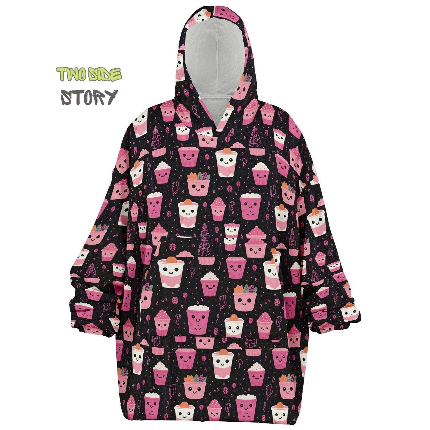 Unisex Cute Kawaii Halloween Print Snug Hoodie,Printed Hooded Blanket with Sleeves, Lounge Wear, Novelty Gifts, Birthday Gift,Christmas Gift