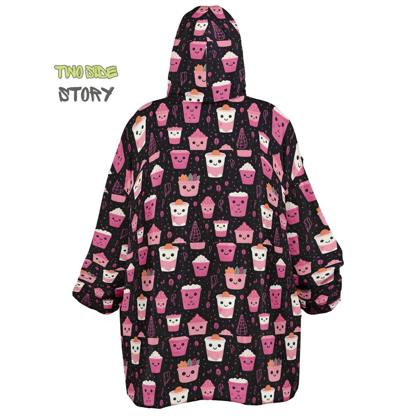 Unisex Cute Kawaii Halloween Print Snug Hoodie,Printed Hooded Blanket with Sleeves, Lounge Wear, Novelty Gifts, Birthday Gift,Christmas Gift