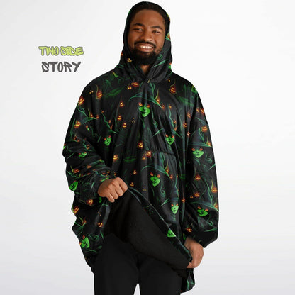 Fun Halloween Glowing Which Snug Hoodie,Printed Hooded Blanket,Blanket Sleeves,Lounge Wear,Novelty Birthday Christmas Gifts for Him or Her