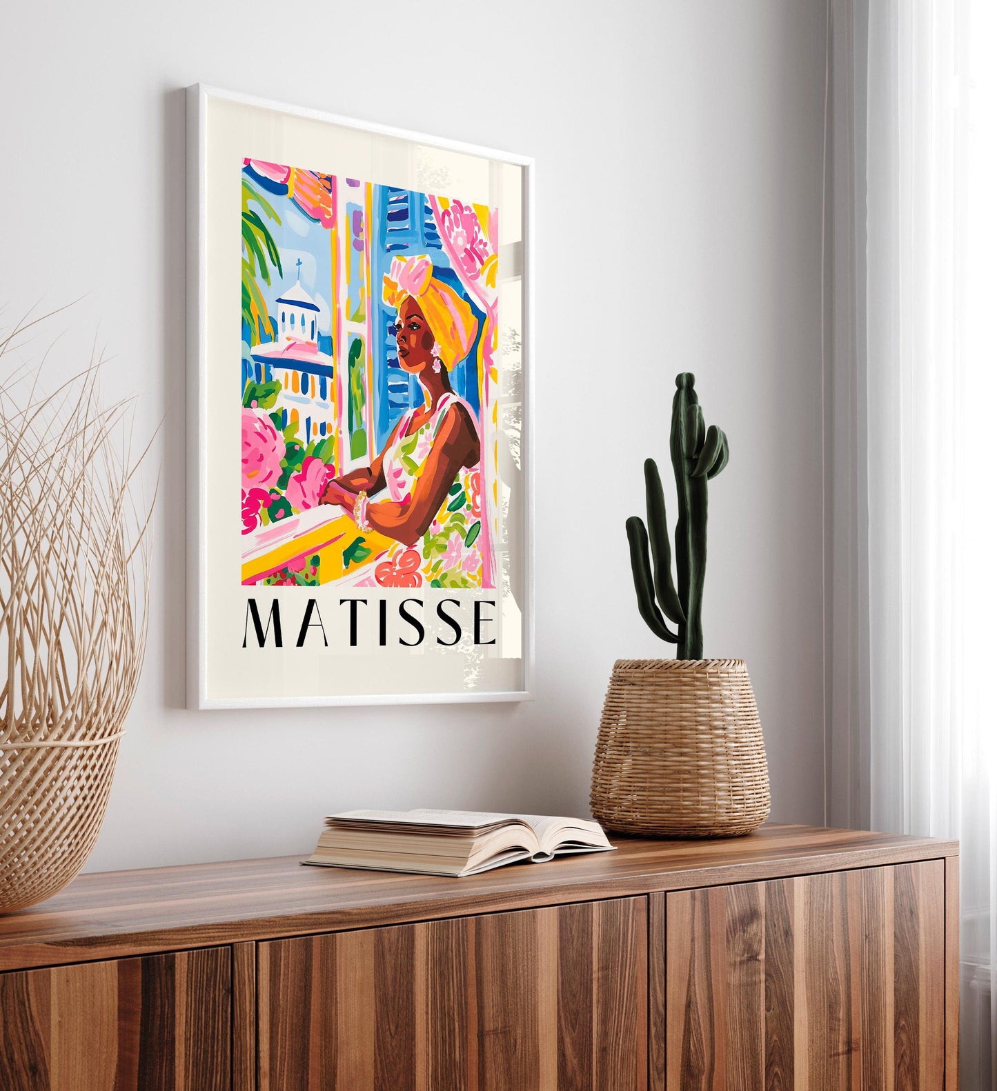 Black woman art, Matisse print, Cuba art, Black girl wall art, Maximalist poster, Pink tropical dopamine decor