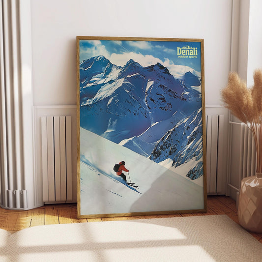 Vintage Skiing Magazine Poster, Ski Wall Art Poster, Outdoor Ski Catalogue Poster, Skiing Magazine Wall Art Print, Retro Backcountry Poster