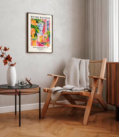 Greek mythology decor, Matisse wall art, Pink maximalist print, Mid century poster, Dopamine decor