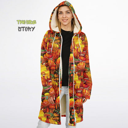 Trippy Psychedelic Mushrooms Printed Microfleece Zipper Jacket, Printed Hoodie,Trippy Cloak, Gift for Him, Unique Christmas Birthday Gifts