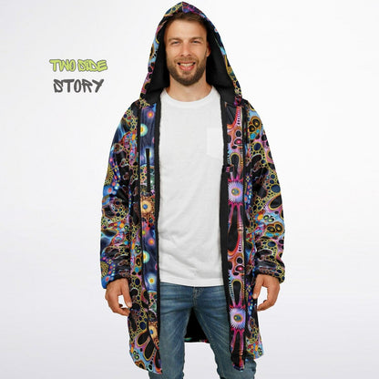 Trippy Psychedelic Printed Microfleece Zipper Jacket,Printed Hoodie,EDM Festival Trippy Cloak, Gift for Him, Unique Christmas Birthday Gifts