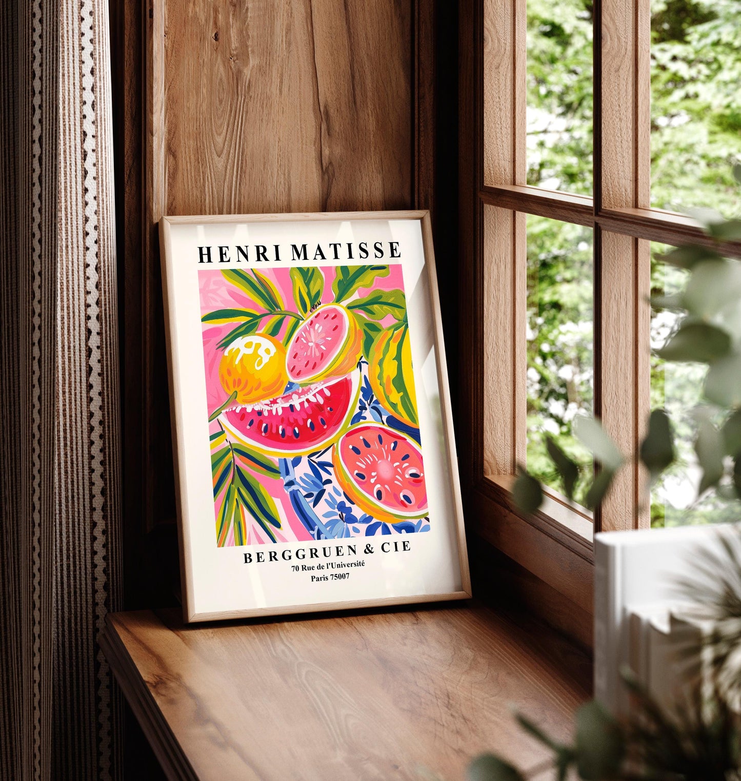 Matisse Watermelon Art Print: Mid-Century Modern Pink Decor
