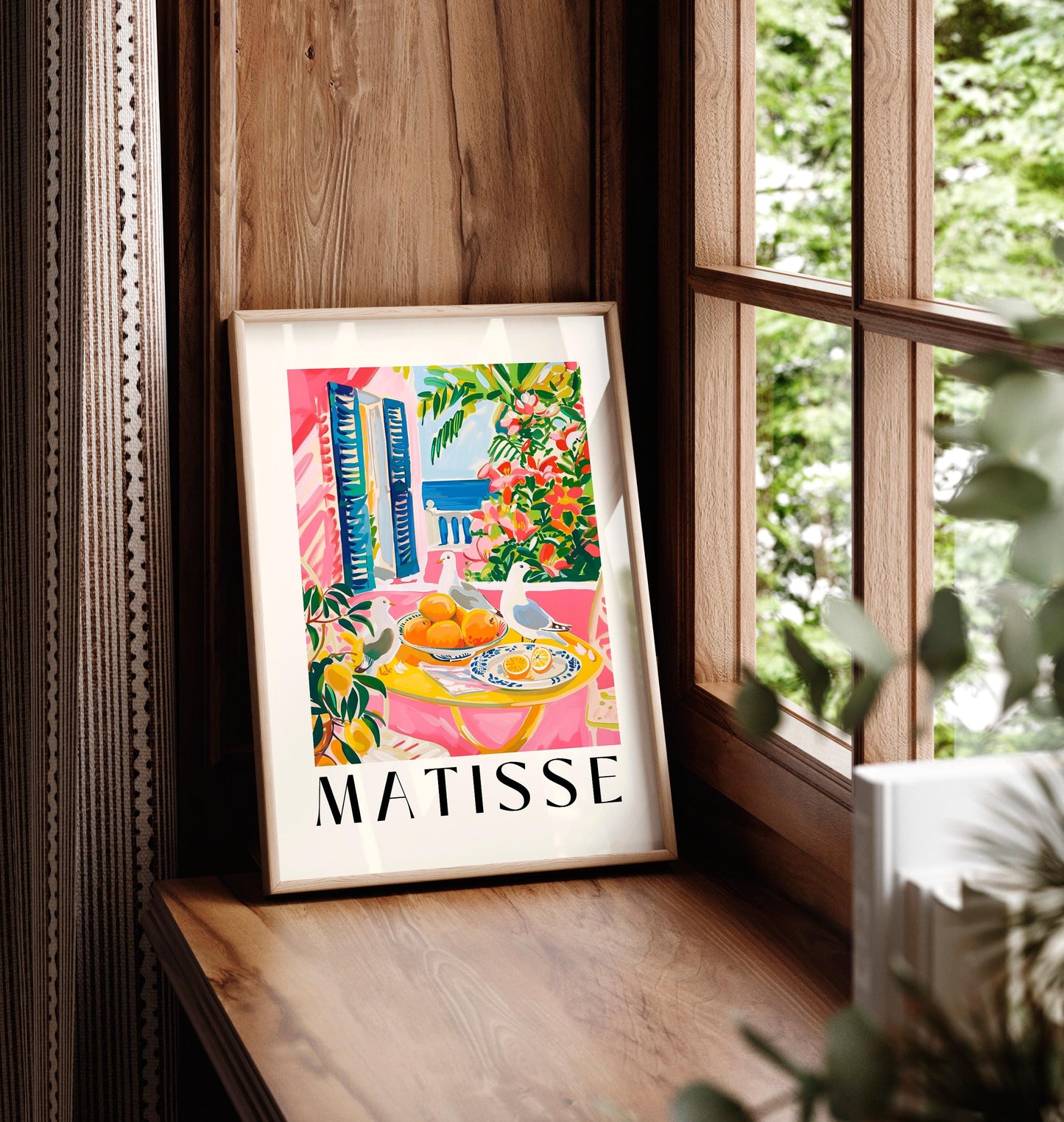 Matisse Style Seagull Art Print: Mid-Century Modern Beachy Decor