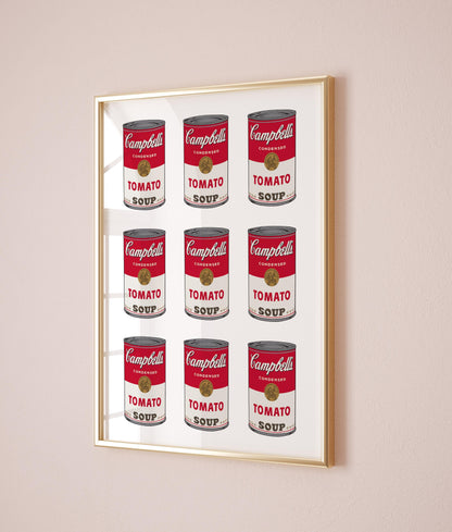 Andy Warhol Tomato Soup pop art poster, Andy Warhol Tomato Soup Print, Campbell Soup Poster, Kitchen wall decor