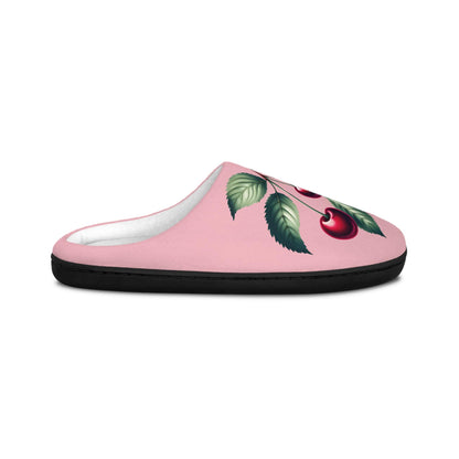 Cherryinspired Women'sSlippers Fruit Cherry Slippers Cherryfruit Houseshoes Slippers On BlushRose Pink PinkBackground Roseful Pink