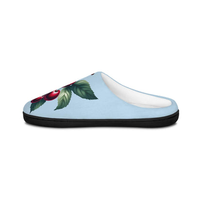 Women's Indoor Slippers Lightblue Slipper Dark Redcherries Houseshoeslipper For Fruitlovers Gifts-for Home Body Soft Fleece Slippers