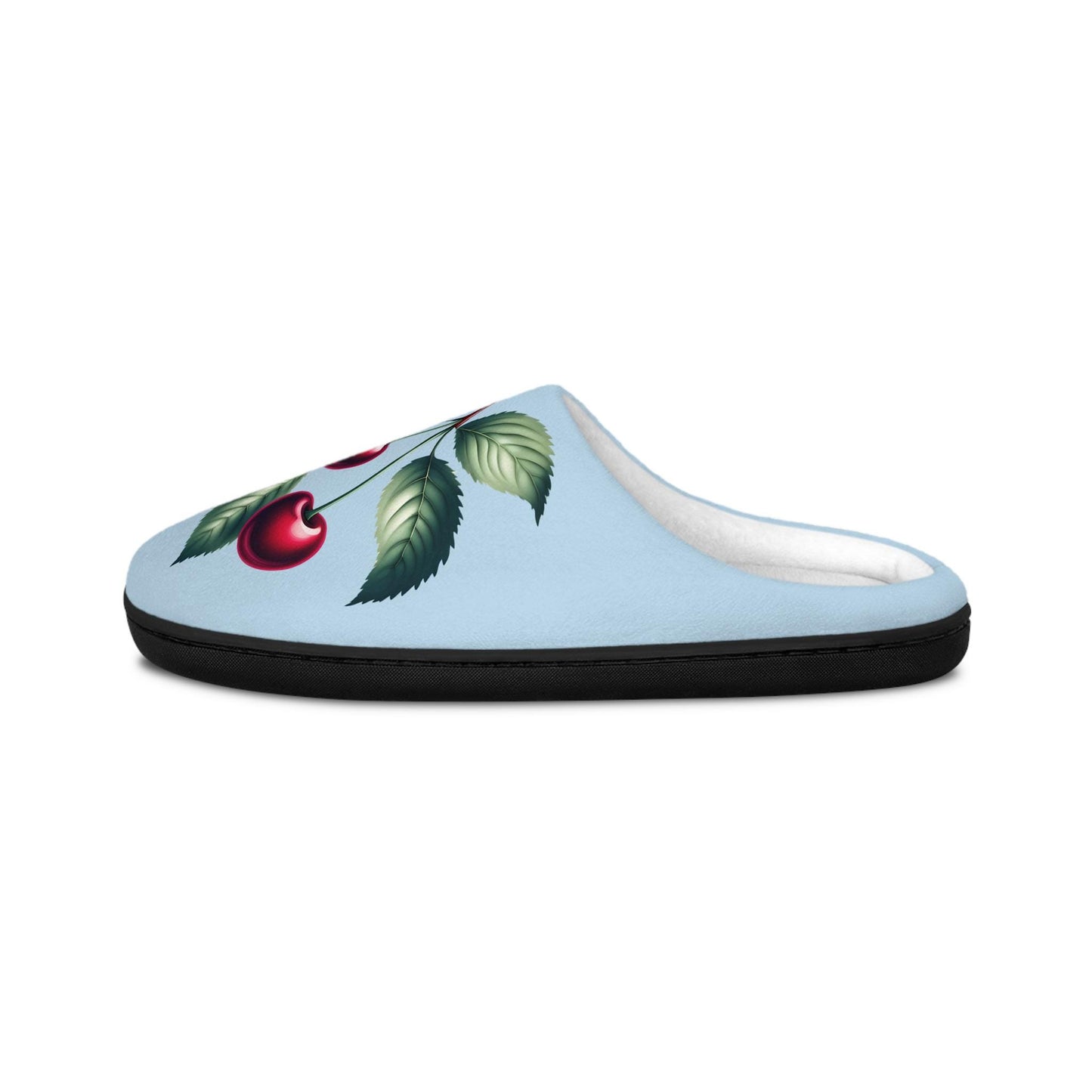 Women's Indoor Slippers Lightblue Slipper Dark Redcherries Houseshoeslipper For Fruitlovers Gifts-for Home Body Soft Fleece Slippers