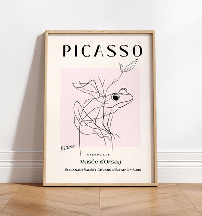 Picasso poster, Frog art print, Mid century print, Frog lover gift, Minimalist wall art