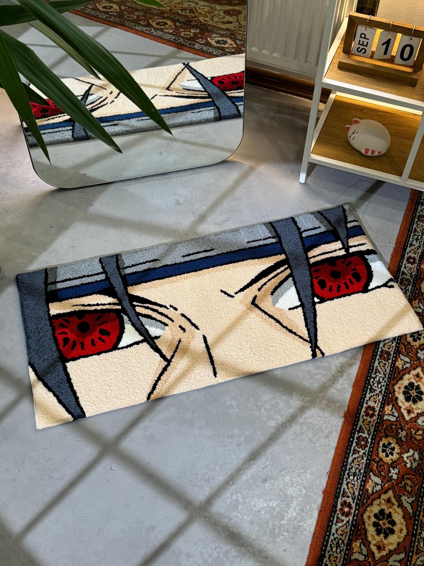 Anime Eyes Tufted Rug, Bedroom Decor, Living Room Decor, Anime character Rug, Anime Fan Gift, Gift for Him, Gift for Her