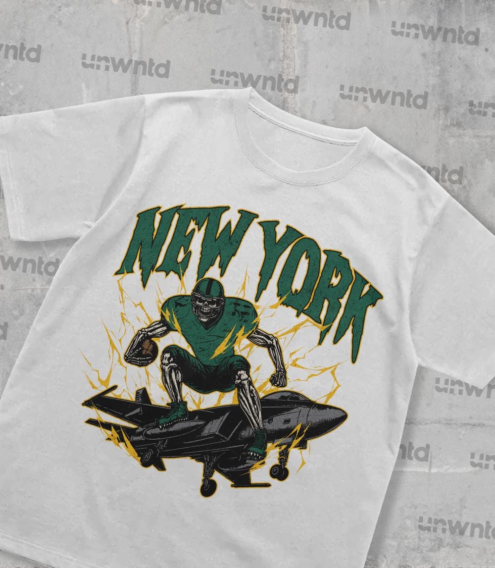 New York Football Shirt - Graphic Tees - Skeleton Shirt - Merch Tee - Gift Shirt - Bootleg Shirt - Vintage - Skeleton Football Shirt