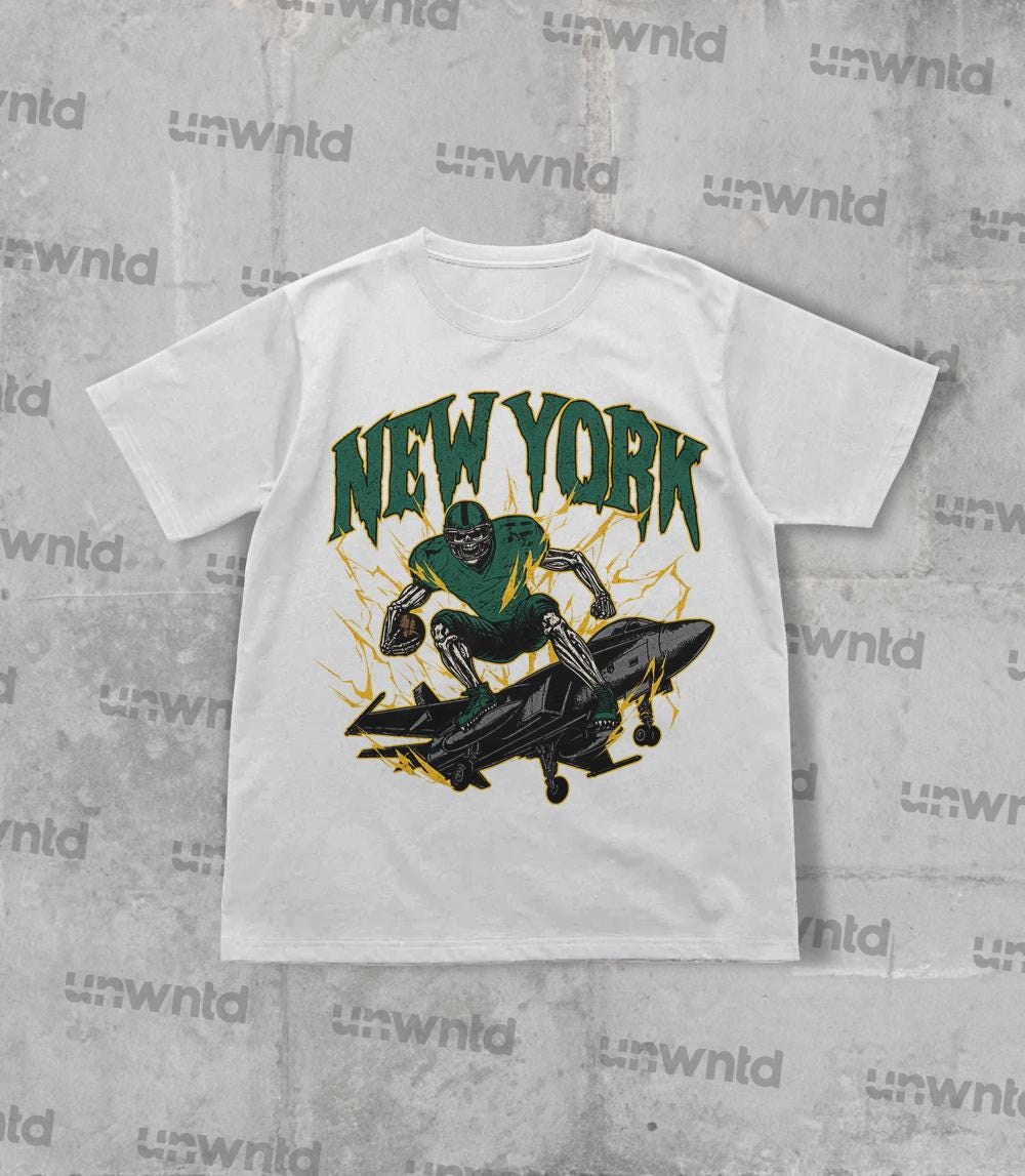 New York Football Shirt - Graphic Tees - Skeleton Shirt - Merch Tee - Gift Shirt - Bootleg Shirt - Vintage - Skeleton Football Shirt