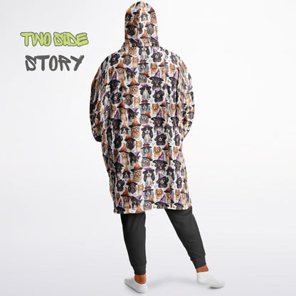 Fun Halloween Print Snug Hoodie,Printed Hooded Blanket,Blanket Sleeves,Lounge Wear, Novelty Birthday Christmas Gifts for Him, Gift for Her