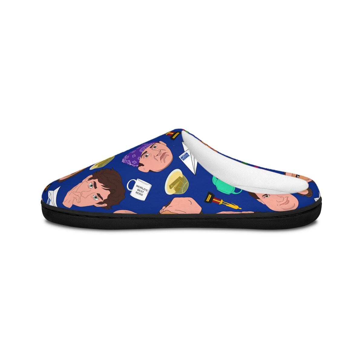 The Office Slippers | Dunder Mifflin Indoor Slippers Gift For Him For Her Cartoon Comfy Soft Shoes Kevin Jim Michael Scott Dwight Schrute