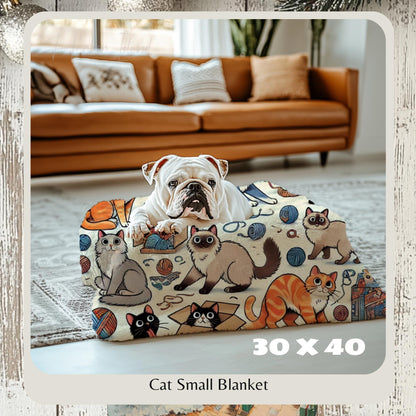 Personalized Cat Blanket for Cat Lovers - Sherpa Throw Gift for Cat Moms & Pet Parents - Custom Pet Blanket