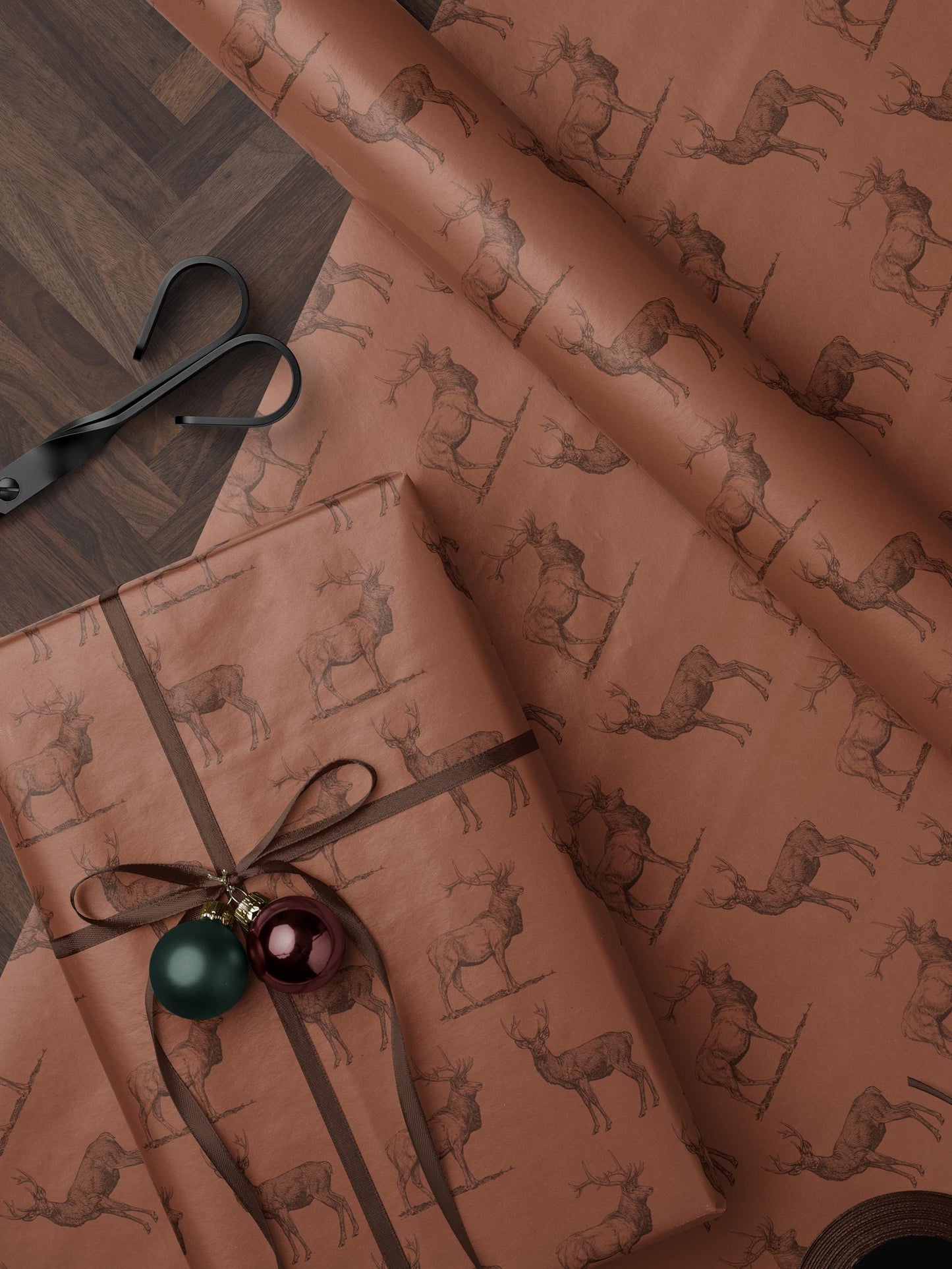 Forest Wrapping Paper Deer Gift Wrap Elk Wrapping Paper Bachelor Party Gift for Him Manly Gift Box Wrap Outdoor Theme Party Hunting Gift