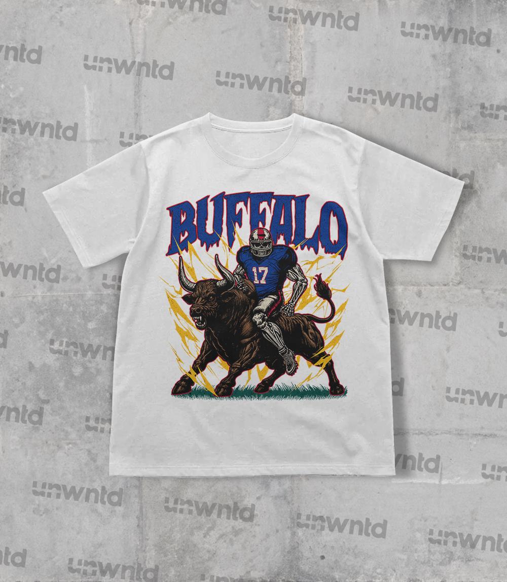 Buffalo Football Shirt - Graphic Tees - Skeleton Shirt - Merch Tee - Gift Shirt - Bootleg Shirt - Vintage - Skeleton Football Shirt