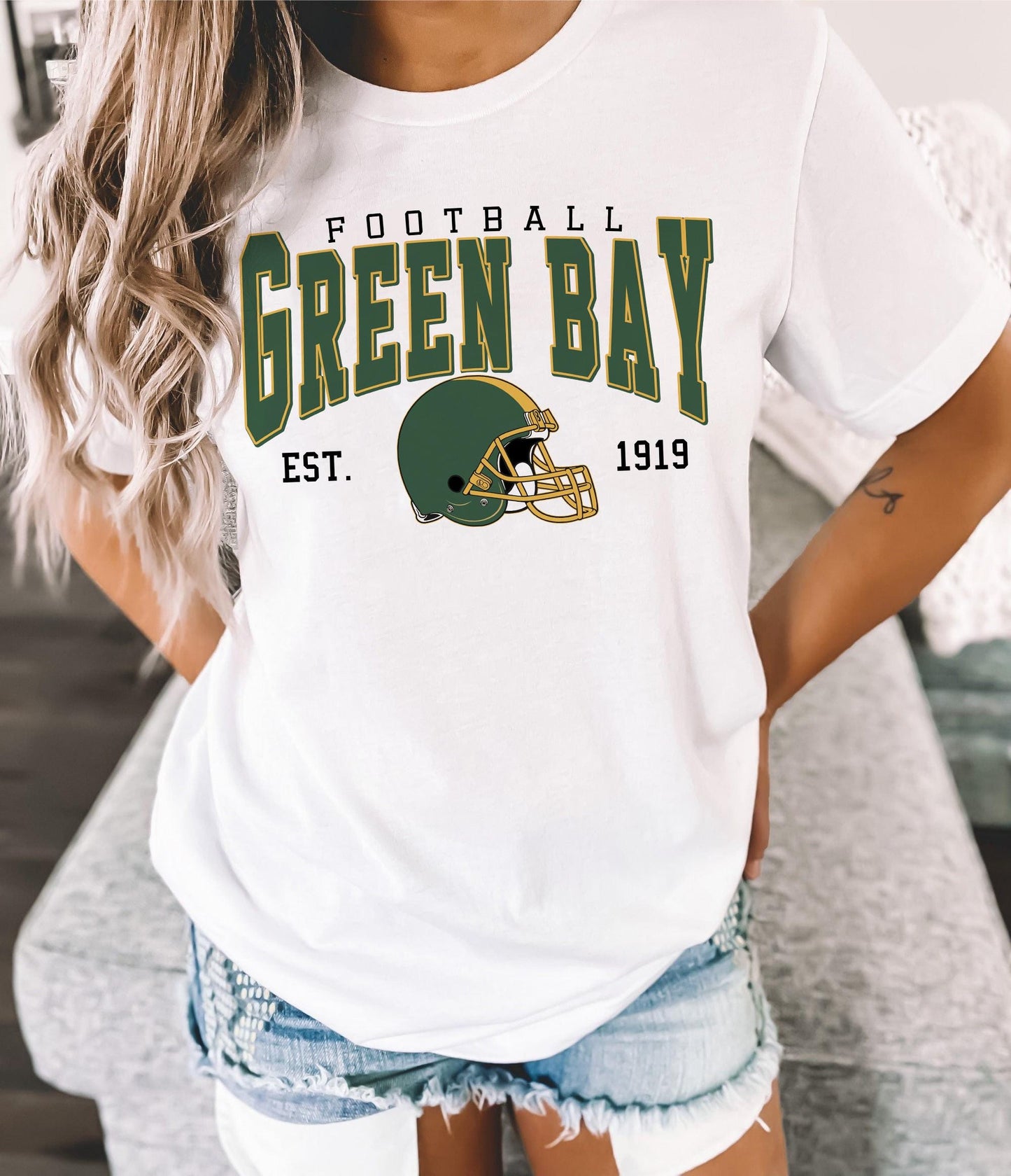 Green Bay Football Vintage Style Sweatshirt, Trendy Green Bay Football Fan Shirts, Green Bay Shirt, Game Day Shirt, Football Crewneck Shirt