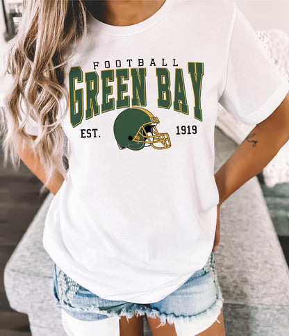 Green Bay Football Vintage Style Sweatshirt, Trendy Green Bay Football Fan Shirts, Green Bay Shirt, Game Day Shirt, Football Crewneck Shirt