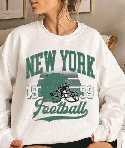 New York Football Retro Sweatshirt, New York Football Fan Gifts Shirt, New York Game Day Shirts, Jet Sweatshirt, Sunday Football