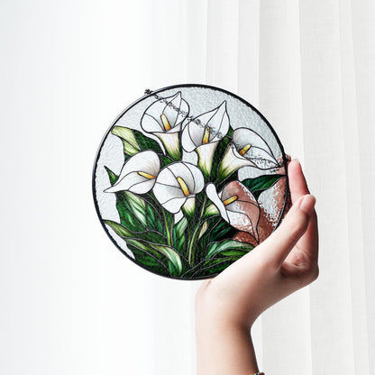 Calla Lily flower Stained glass Suncatcher, Calla Lily Suncatcher, Gift For Calla Lily Lovers, Gift For Him, Gift For Her, Garden Decoration