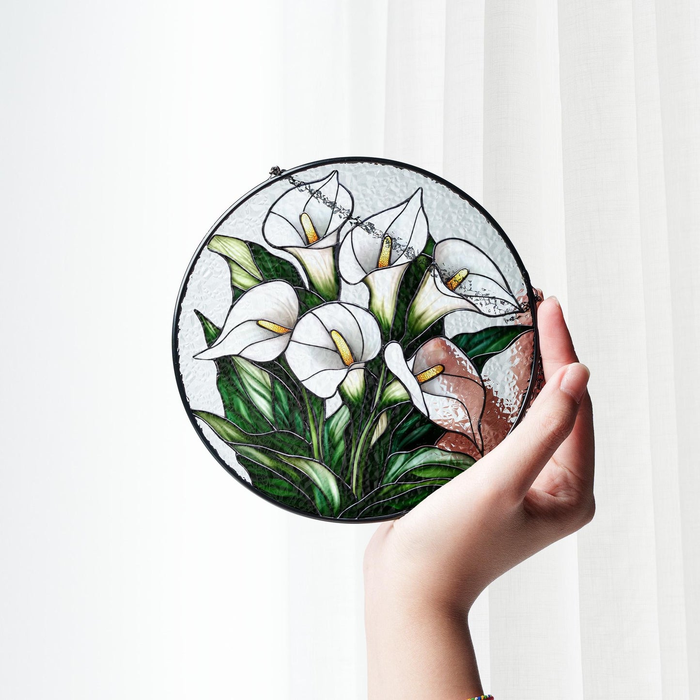 Calla Lily flower Stained glass Suncatcher, Calla Lily Suncatcher, Gift For Calla Lily Lovers, Gift For Him, Gift For Her, Garden Decoration
