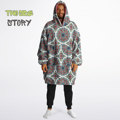 Mandala Print Reversible Snug Hoodie,Hooded Blanket,Blanket Sleeves,Lounge Wear,Novelty Birthday Christmas Gifts,Gift for Her,Gift for Yogi