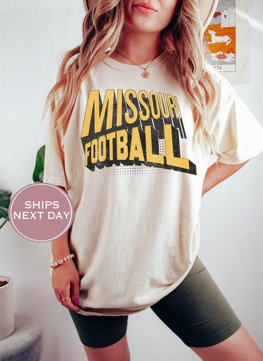 Retro Missouri Football Shirt, Vintage Missouri Football Tee, Columbia Missouri T-Shirt, College Football Shirt