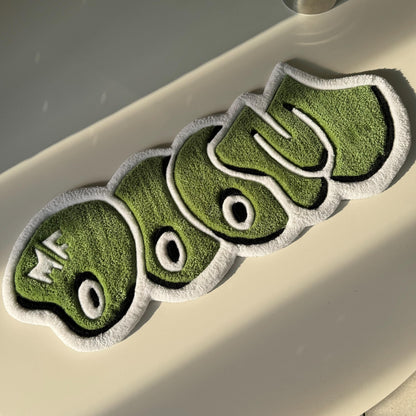MF Doom Rug: Handmade Green Rap Music Decor (32")