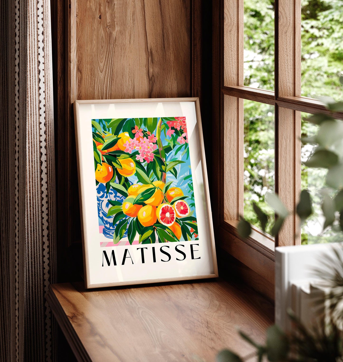 Matisse Inspired Orange Tree Art Print: Spanish Decor