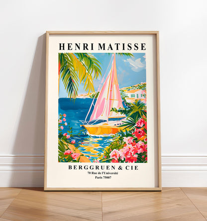 Matisse Style Sailing Boat Art Print: Beachy Summer Vibes