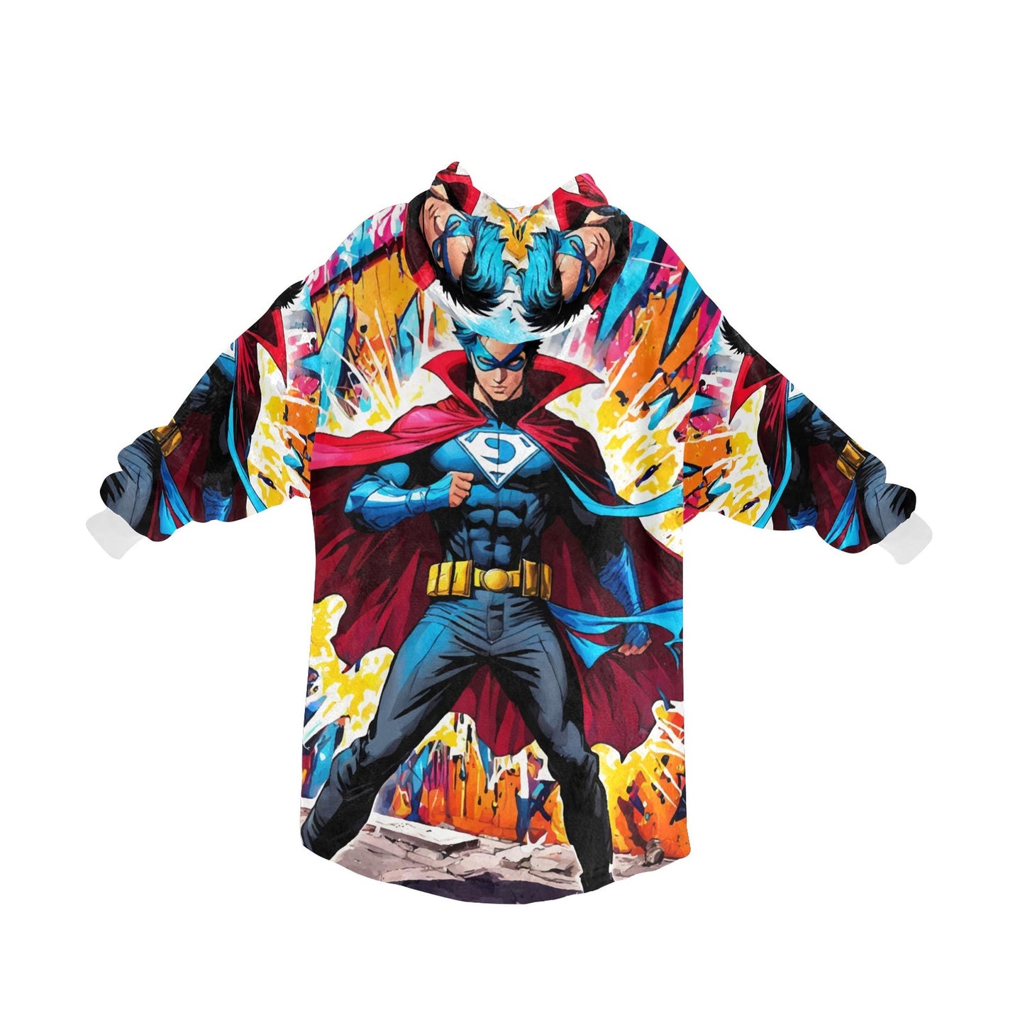 Kids Blanket Hoodie Superhero Hero