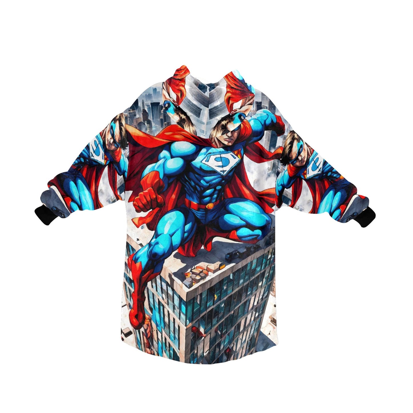 Kids Blanket Hoodie Superhero Hero Comics Cartoon Art
