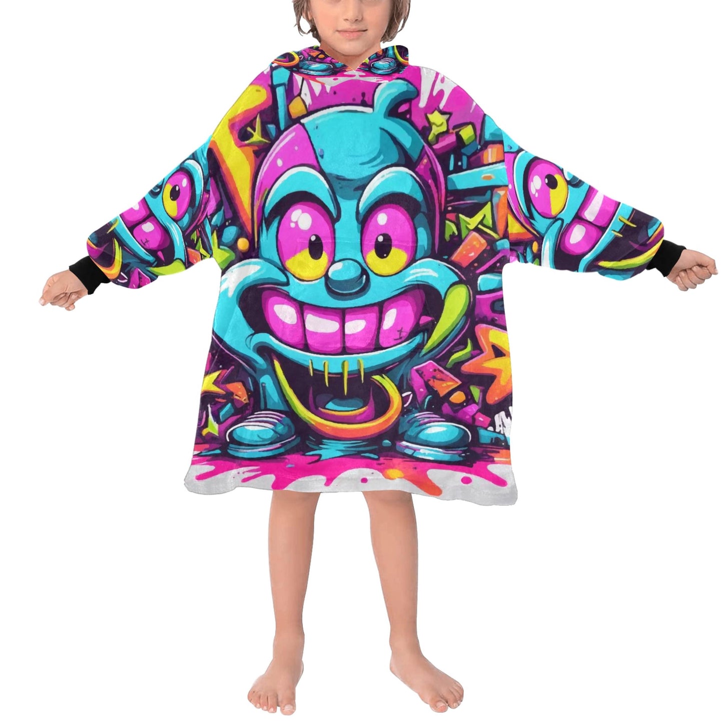 Kids Blanket Hoodie Cartoon Comics Art