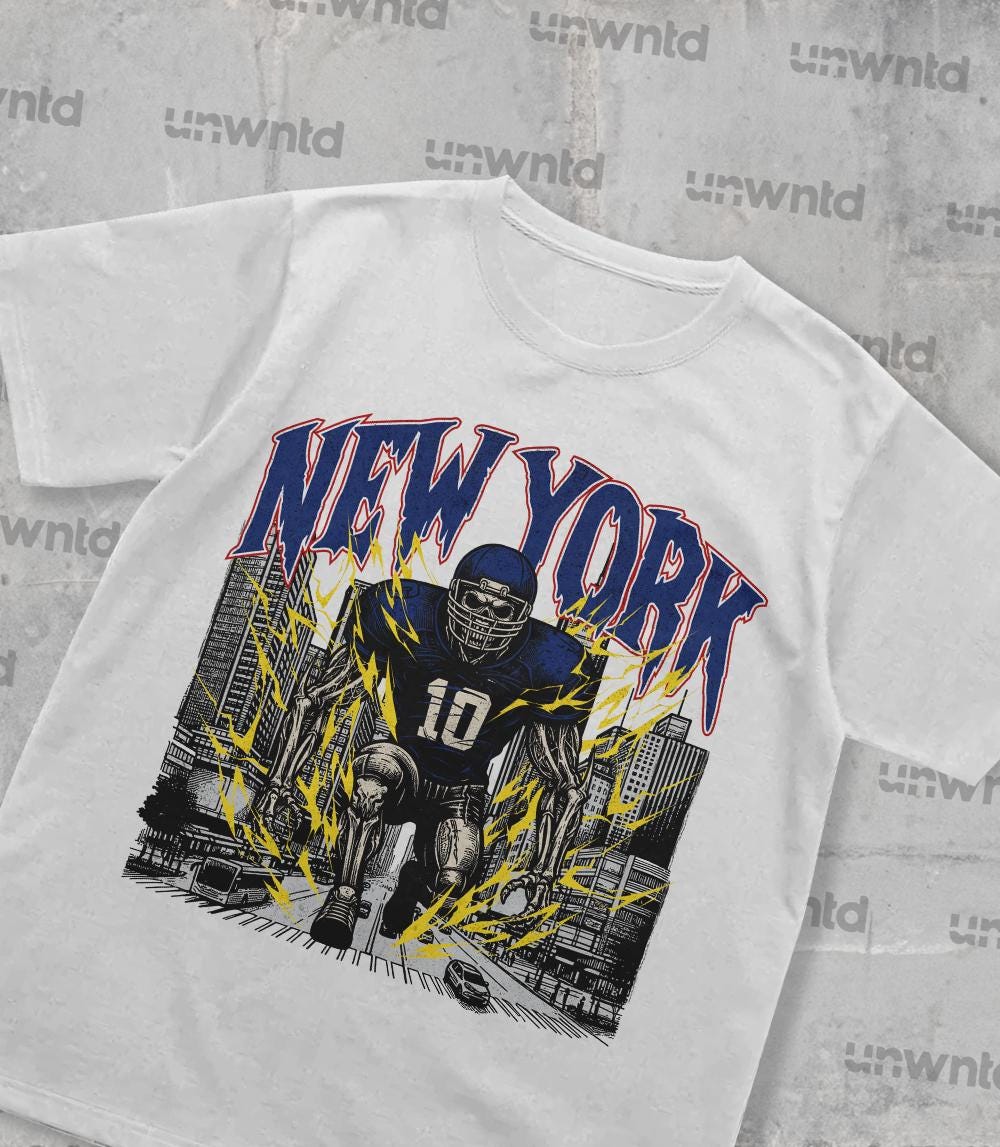 New York Football Shirt - Graphic Tees - Skeleton Shirt - Merch Tee - Gift Shirt - Bootleg Shirt - Vintage - Skeleton Shirt - Giants