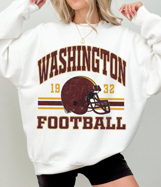 Washington Football Retro 90s Style Sweatshirt, Washington Football Shirt, Sunday Football Shirt, Washington Crewneck Sweatshirt, Game Day